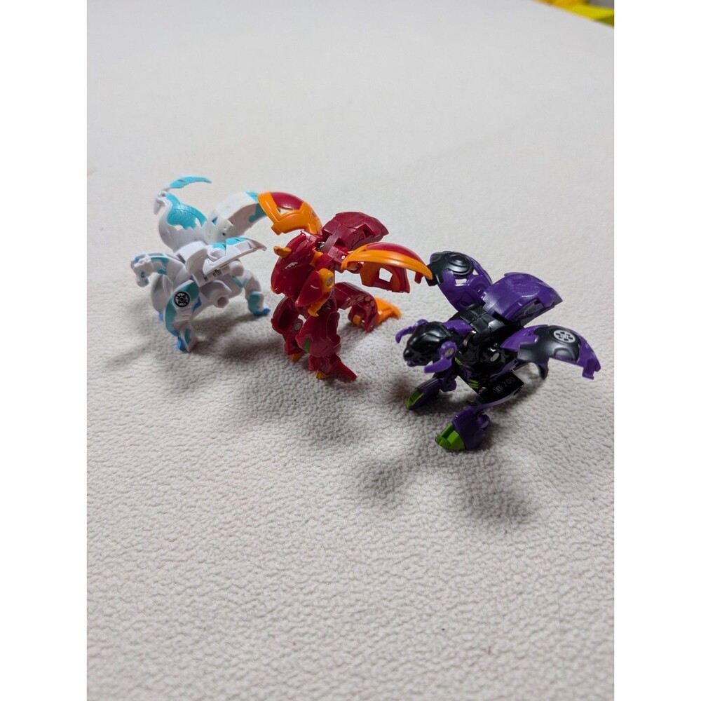 Lot of 3 Bakugan Eenoch, Dragonoid, Pegatrix Battle Brawlers Figures